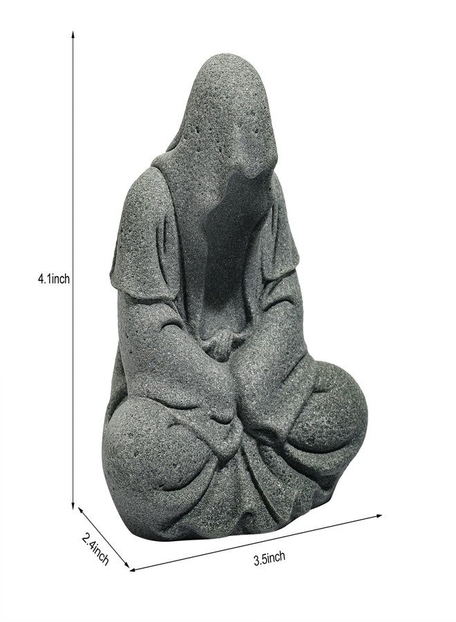 qumHmup Fish Tank Buddha Statue Sandstone Ornament,Zen Garden Aquarium Decor,Meditating Statues for Underwater Landscaping - Image 2